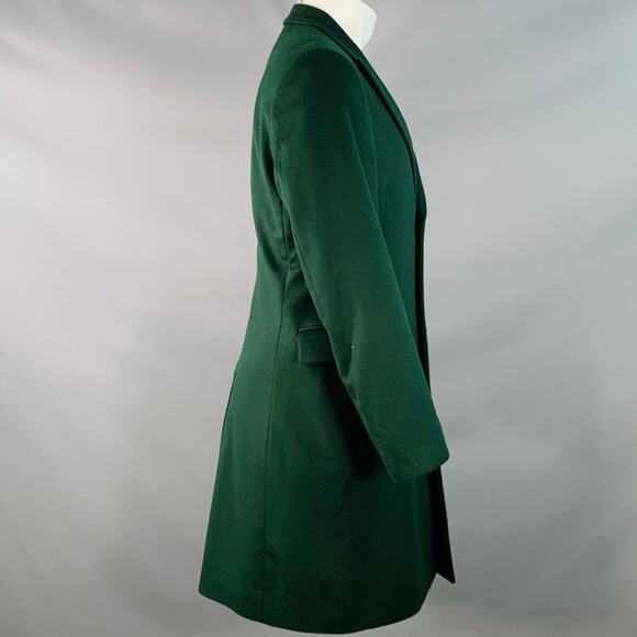 PAUL SMITH Size 38 Forest Green Wool Cashmere Peak Lapel Coat - Picture 3 of 7
